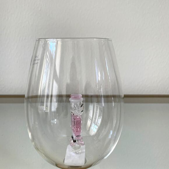 Pink Nutcracker Stemless Wine Glass Christmas Holiday Barware NEW - Picture 4 of 10